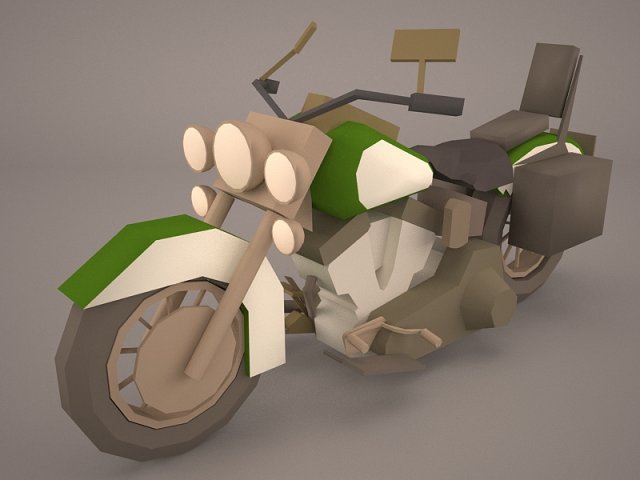 harley davidson heritage soft tail motorcycle 3D Model .c4d .max .obj .3ds .fbx .stl .blend 