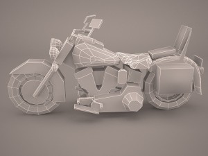 harley davidson heritage soft tail motorcycle 3D Model