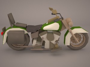 harley davidson heritage soft tail motorcycle 3D Model