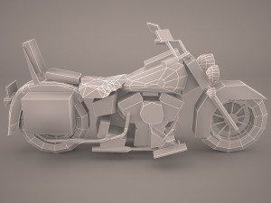 harley davidson heritage soft tail motorcycle 3D Model