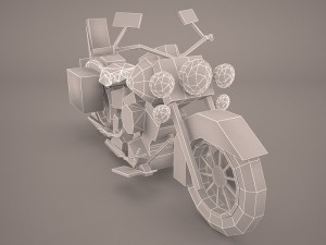 harley davidson heritage soft tail motorcycle 3D Model