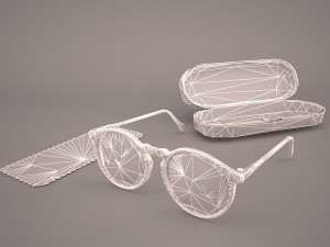 glasses with case 3D 模型