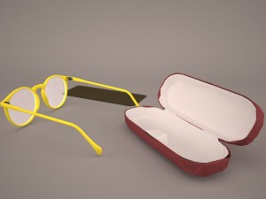 glasses with case 3D 模型