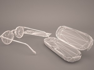 glasses with case 3D 模型