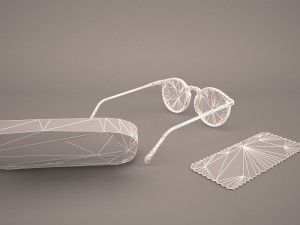glasses with case 3D 模型