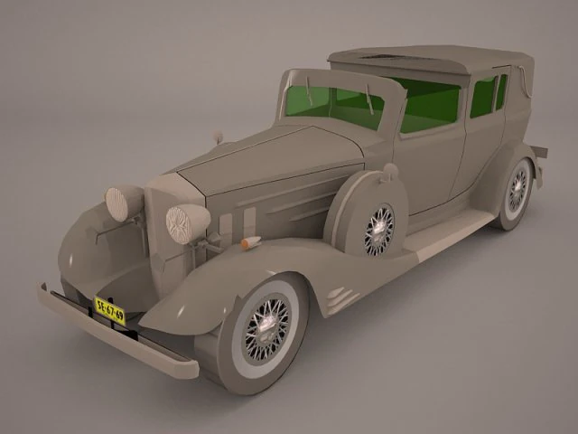 cadillac v16 sixteen 1930 fleetwood imperial 3D Model .c4d .max .obj .3ds .fbx .stl .blend 