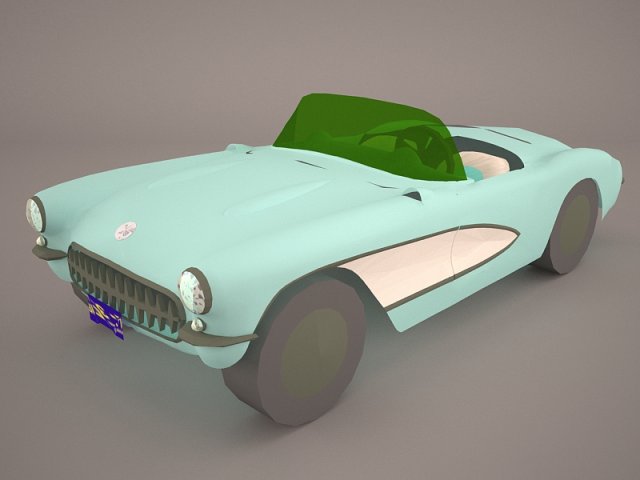 chevrolet corvette c1 1954 Model 3D .c4d .max .obj .3ds .fbx .stl .blend 