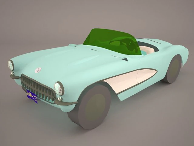 chevrolet corvette c1 1954 3D Model .c4d .max .obj .3ds .fbx .stl .blend