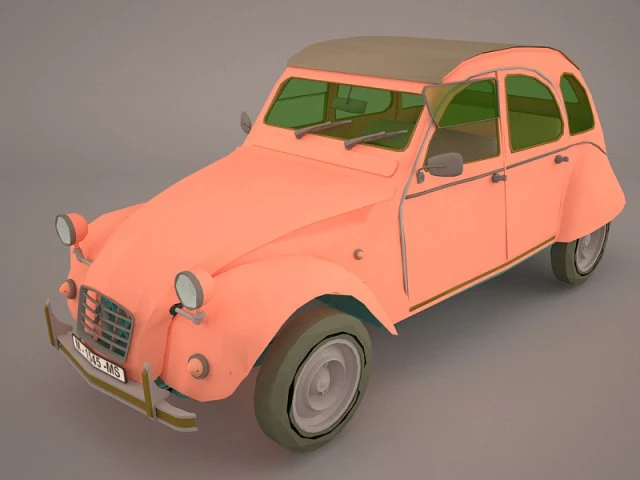 citroen 2cv charleston 3D Model .c4d .max .obj .3ds .fbx .stl .blend