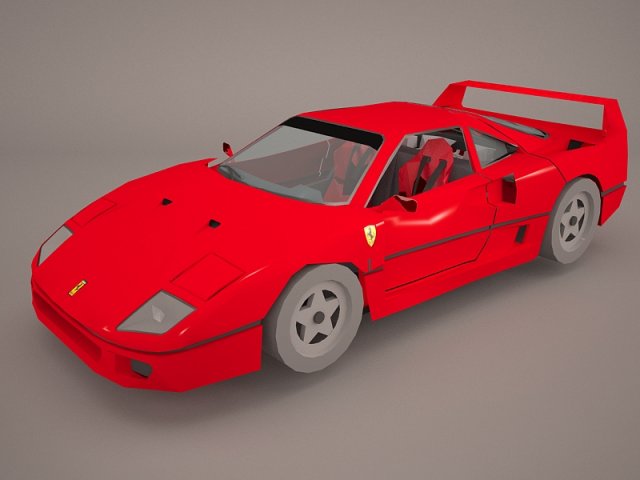 ferrari f40 1987 Model 3D .c4d .max .obj .3ds .fbx .stl .blend 