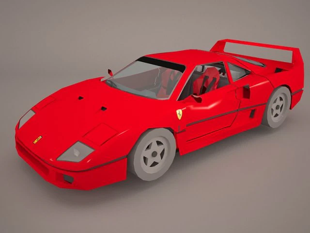 ferrari f40 1987 3D Model .c4d .max .obj .3ds .fbx .stl .blend 
