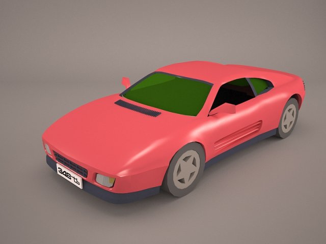 ferrari 348 tb 1989-1995 3D Model .c4d .max .obj .3ds .fbx .stl .blend 