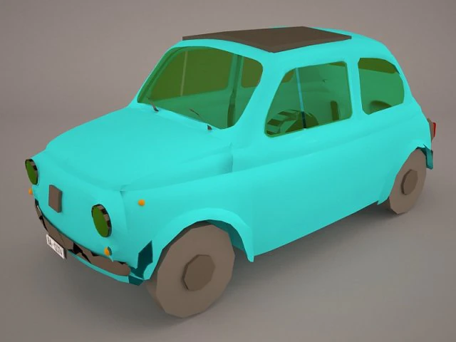 Fiat 500 f 1965 3D Model .c4d .max .obj .3ds .fbx .stl .blend 