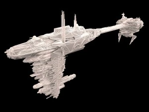 scifi frigate predator star wars 3D Model