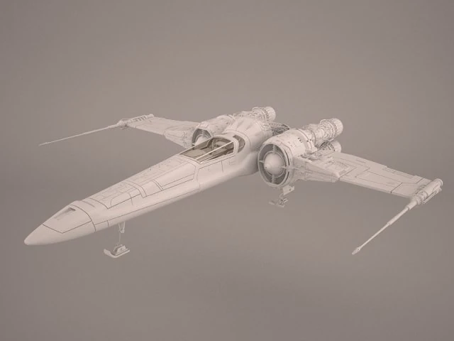 x-wing starfighter and r2d2 star wars 3D Model .c4d .max .obj .3ds .fbx .stl .blend 