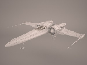 x-wing starfighter and r2d2 star wars 3D Model
