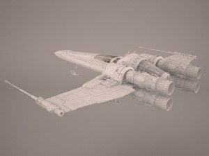 x-wing starfighter and r2d2 star wars 3D Модель