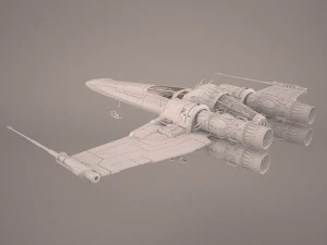 x-wing starfighter and r2d2 star wars 3D Model