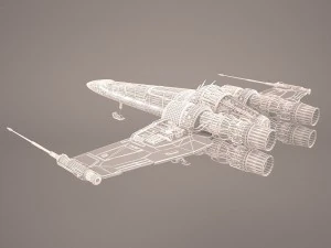 x-wing starfighter and r2d2 star wars 3D Model