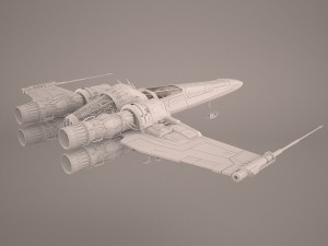 x-wing starfighter and r2d2 star wars 3D Модель