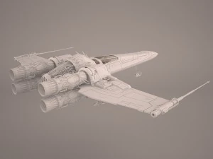 x-wing starfighter and r2d2 star wars 3D Model