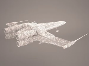 x-wing starfighter and r2d2 star wars 3D Model