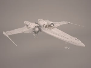 x-wing starfighter and r2d2 star wars 3D Model