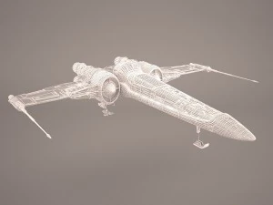 x-wing starfighter and r2d2 star wars 3D Model