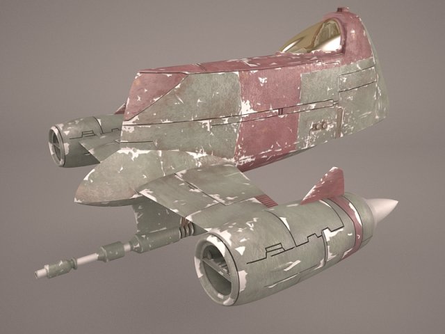 mandalorian fighter star wars 3D Модель .c4d .max .obj .3ds .fbx .stl .blend 