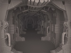 space ship hallway star wars Model 3D