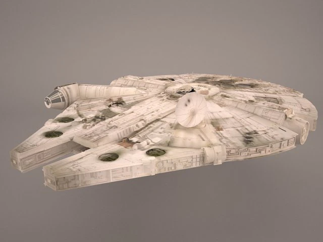 millennium falcon space ship star wars 3D Model .c4d .max .obj .3ds .fbx .stl .blend 