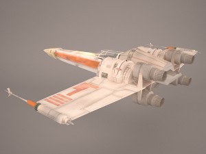 x-wing starfighter and r2d2 star wars 3D Model