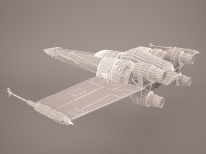 x-wing starfighter and r2d2 star wars 3D Model