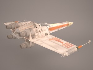 x-wing starfighter and r2d2 star wars 3D Model
