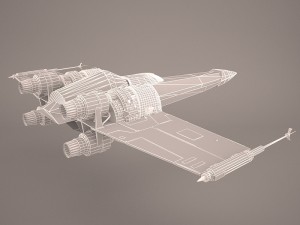 x-wing starfighter and r2d2 star wars 3D Model