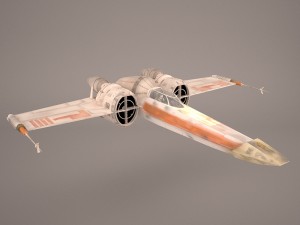 x-wing starfighter and r2d2 star wars 3D Model
