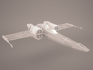 x-wing starfighter and r2d2 star wars 3D Model