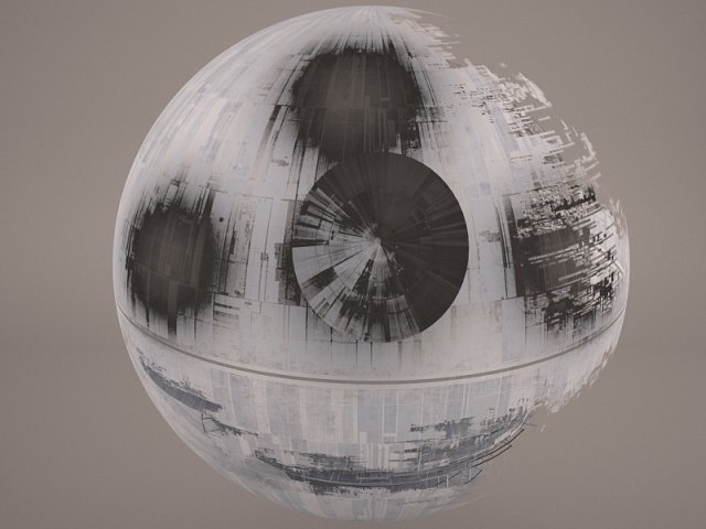 death star destroyed star wars 3D Модель .c4d .max .obj .3ds .fbx .stl .blend 