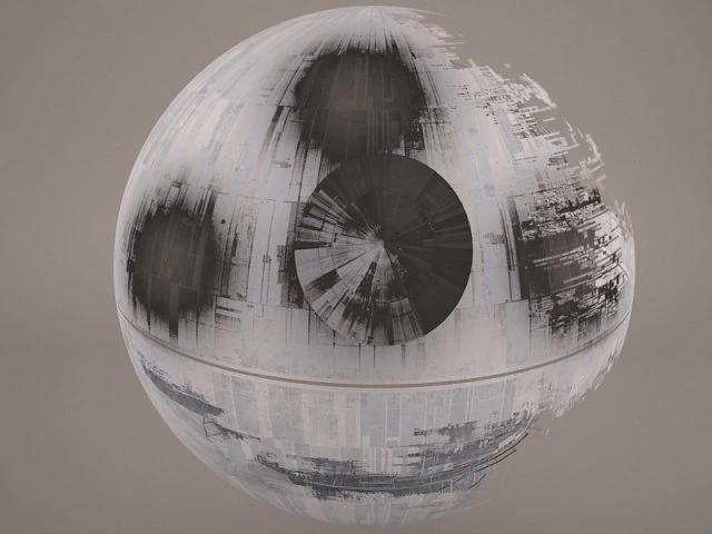 death star destroyed star wars 3D Model .c4d .max .obj .3ds .fbx .stl .blend 