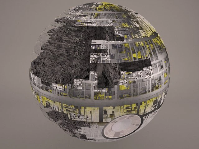 death star destroyed star wars 3D Model .c4d .max .obj .3ds .fbx .stl .blend