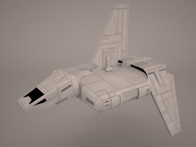 sent shuttle star wars 3D 模型 .c4d .max .obj .3ds .fbx .stl .blend 