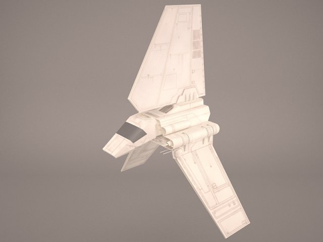 sent shuttle star wars 3D Model .c4d .max .obj .3ds .fbx .stl .blend