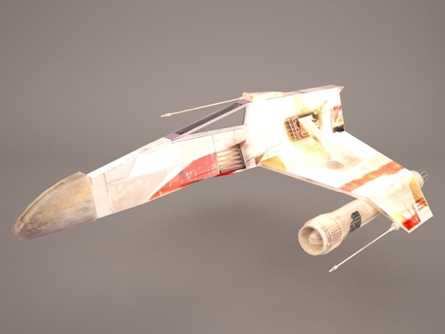 e-wing starfighter and r2d2 star wars 3D Model .c4d .max .obj .3ds .fbx .stl .blend 