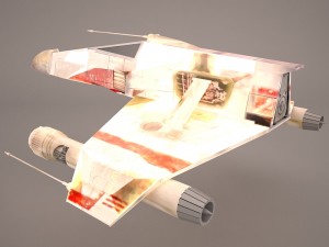e-wing starfighter and r2d2 star wars 3D Model