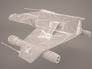 e-wing starfighter and r2d2 star wars 3D Model