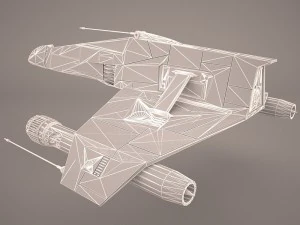 e-wing starfighter and r2d2 star wars 3D Model