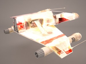 e-wing starfighter and r2d2 star wars 3D Model