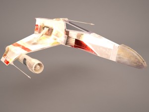 e-wing starfighter and r2d2 star wars 3D Model