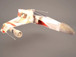e-wing starfighter and r2d2 star wars 3D Model