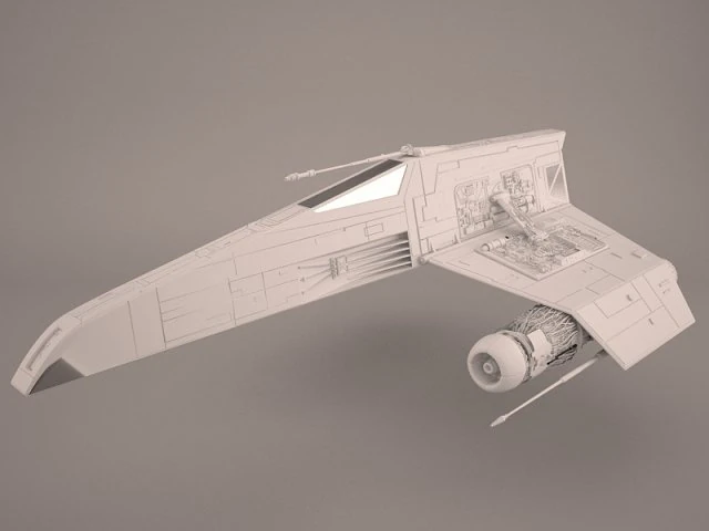 e-wing starfighter and r2d2 star wars 3D Model .c4d .max .obj .3ds .fbx .stl .blend 